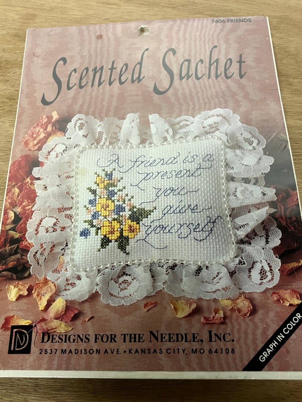 Scented Sachet Counted Cross Stitch Kit Friends by Designs for Needle vintage